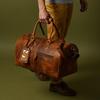 Leather Weekender Bag: Full-Grain Duffle, Groom Gift