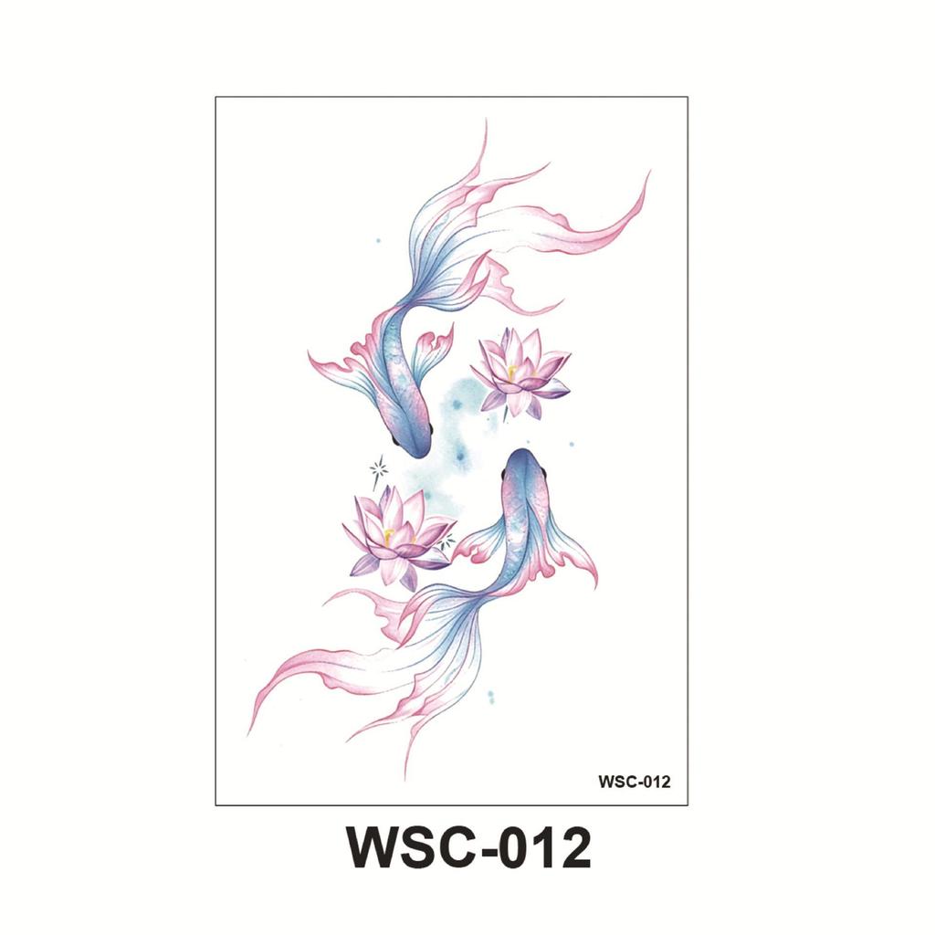 WSC Waterproof Non-Reflective Flower & Butterfly Tattoo Sticker