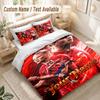 Custom Name Bedding Set 3 PiecesErling Haaland Print Duvet Cover + 2 Pillowcases Soft Bed Decor