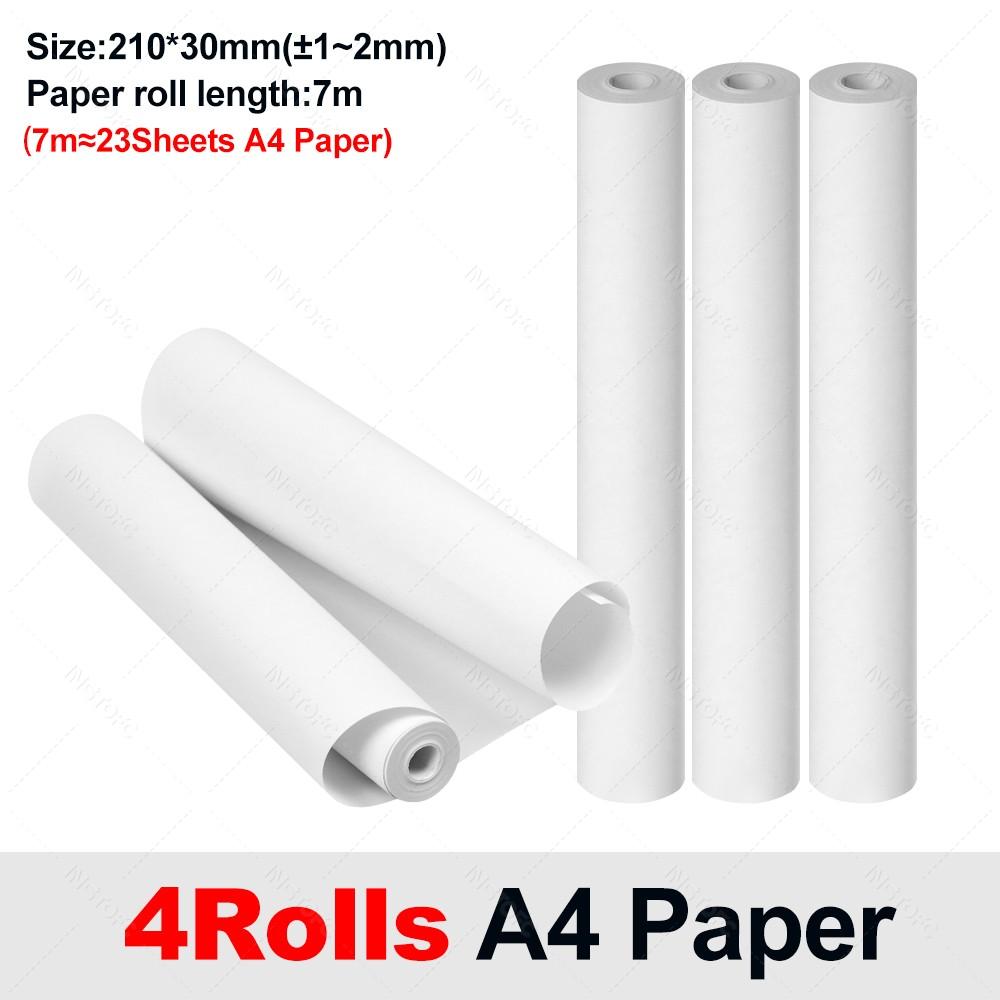 A4 Thermal Paper 20 Rolls Thermal Printing Paper 210*30mm for A4 Wireless Bluetooth A40 Printer Paper Rolls Quick-dry
