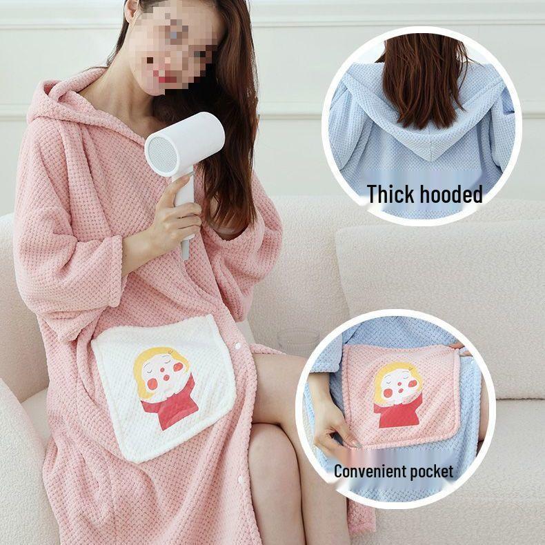 G5Z Hooded Adult Bathrobe: Wearable, Soft, Quick-Drying, Absorbent Bath Towel Skirt