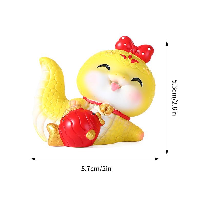 Chinese Spring Festival Ornament Cartoon Snake Statue Figurine Ornament Merry Christmas Decoration 2025 New Year Home Decoration