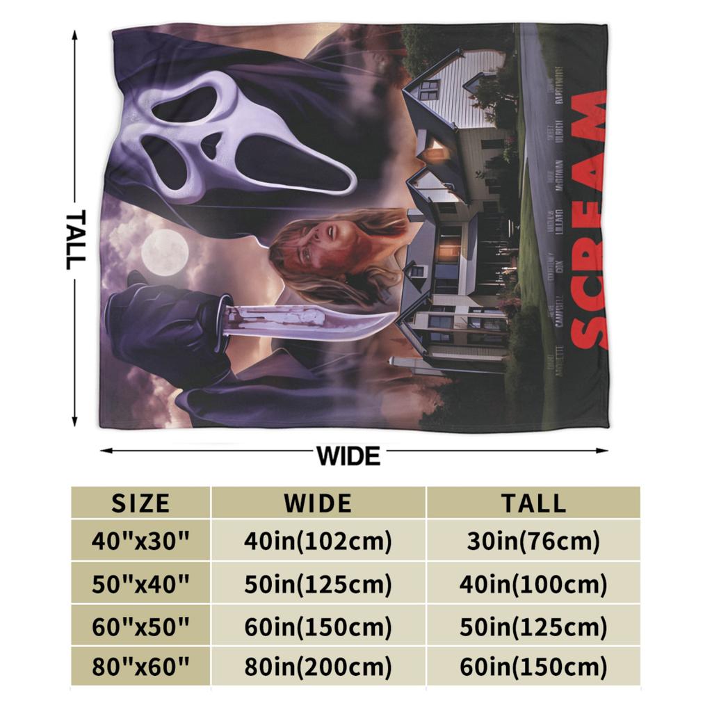 Scream Movie Horror Blanket Quality Warm Soft  Throw Blanket Winter Child Couch Bed Print Bedspread