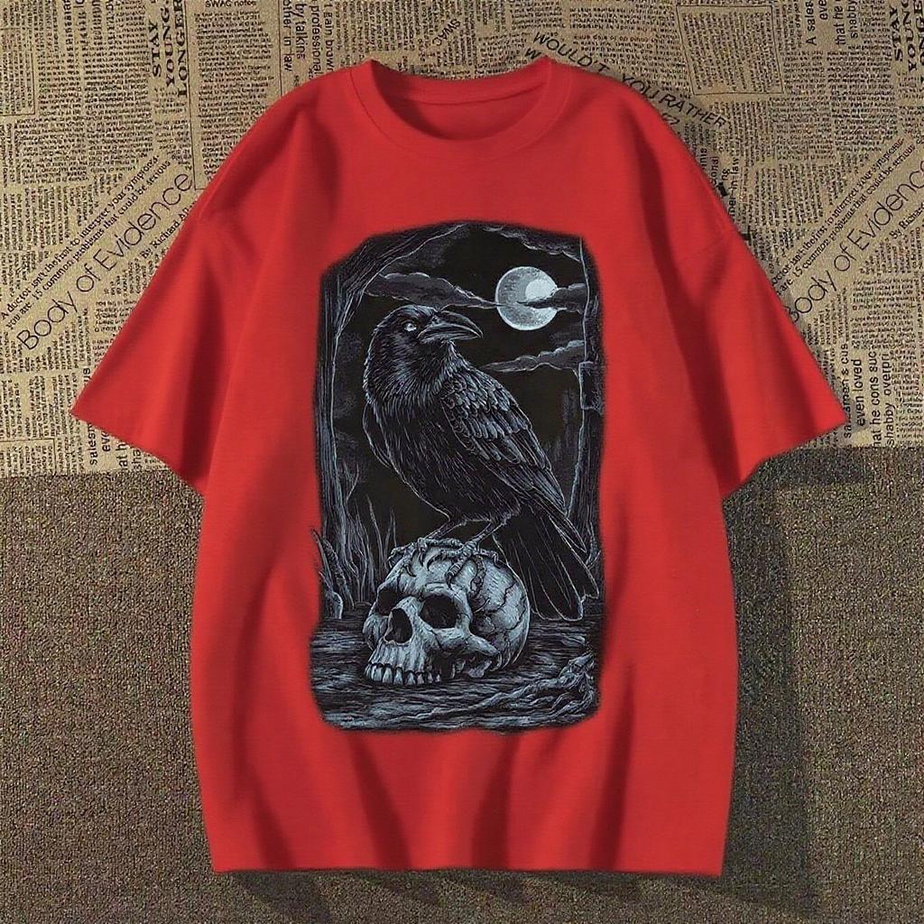 2025 American Devil Style Printed Short-sleeved Summer Casual Fashion Top Crew Neck Cotton Cool Breathable T-shirt