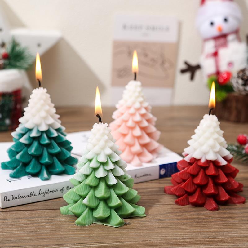 3D Christmas Tree Silicone Molds DIY Christmas Tree Scented Candle Soap Gypsum Crafts Resin Mold Christmas Gift Making Tools