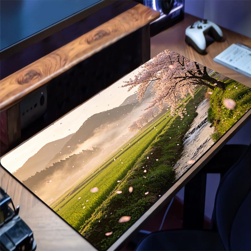 Large Gaming Mouse Pad Japanese Style Cherry Blossom Anime PC Computer Gamer Desk Mat For CS GO LOL XXL Laptop Kawaii Mousepad