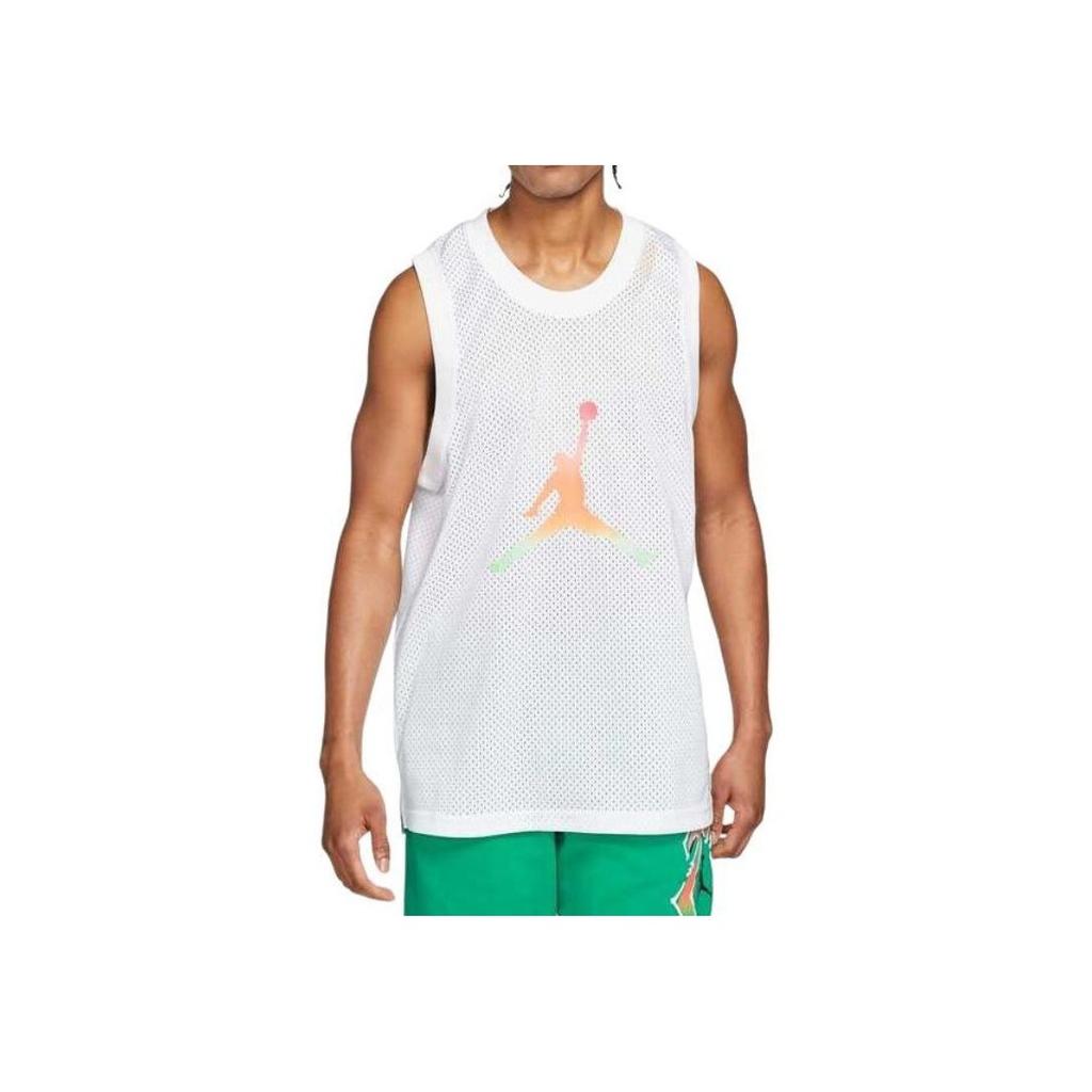 Jordan Breathable Mesh Logo Print Basketball Vest Men Tops White DQ5867-100