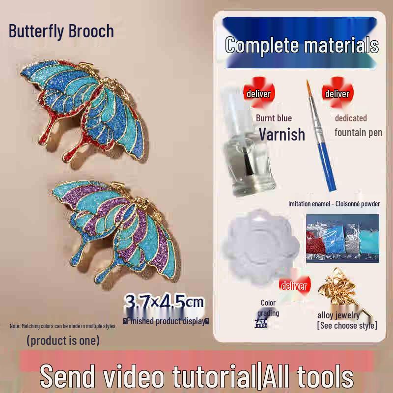 Набор «Сделай сам» для изготовления заколки и броши с перегородчатой эмалью «Бабочка»