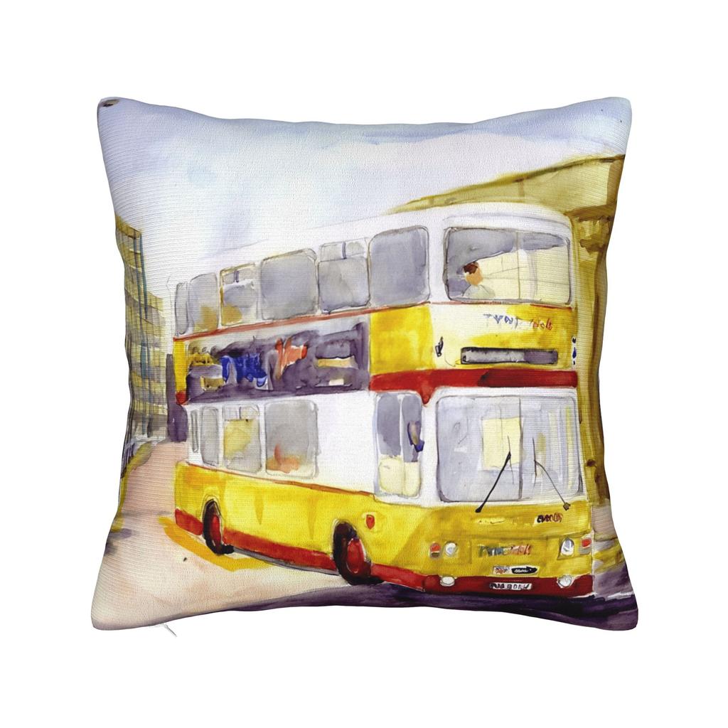 Bus Painting Pillow Cover Soft Cushion Cover Kawaii Pillow Case For Living Room Sofa