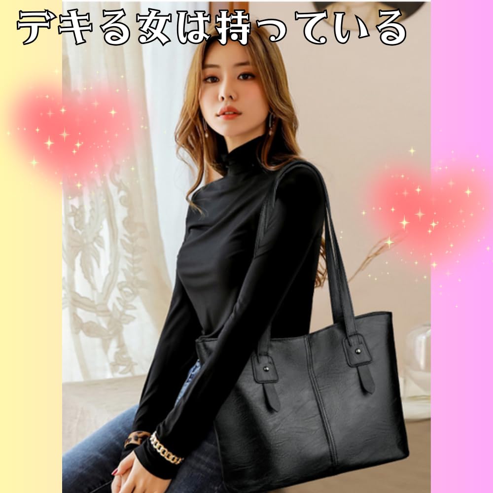 ORIJIRI Women's A4 Tote Bag for Job Hunting, Recruitment Bag, Business Bag, Large Capacity, 2-Way, Commuter Bag, Stylish and Popular, PU Leather