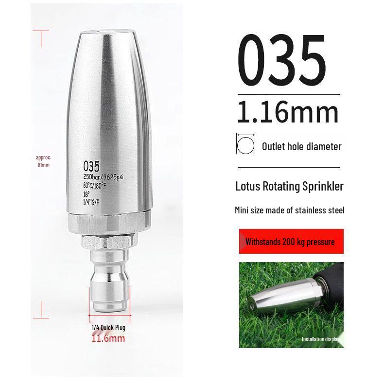 360° Rotating Stainless Steel Spray Head Water Gun with Lotus Nozzle for Joint Cleaning