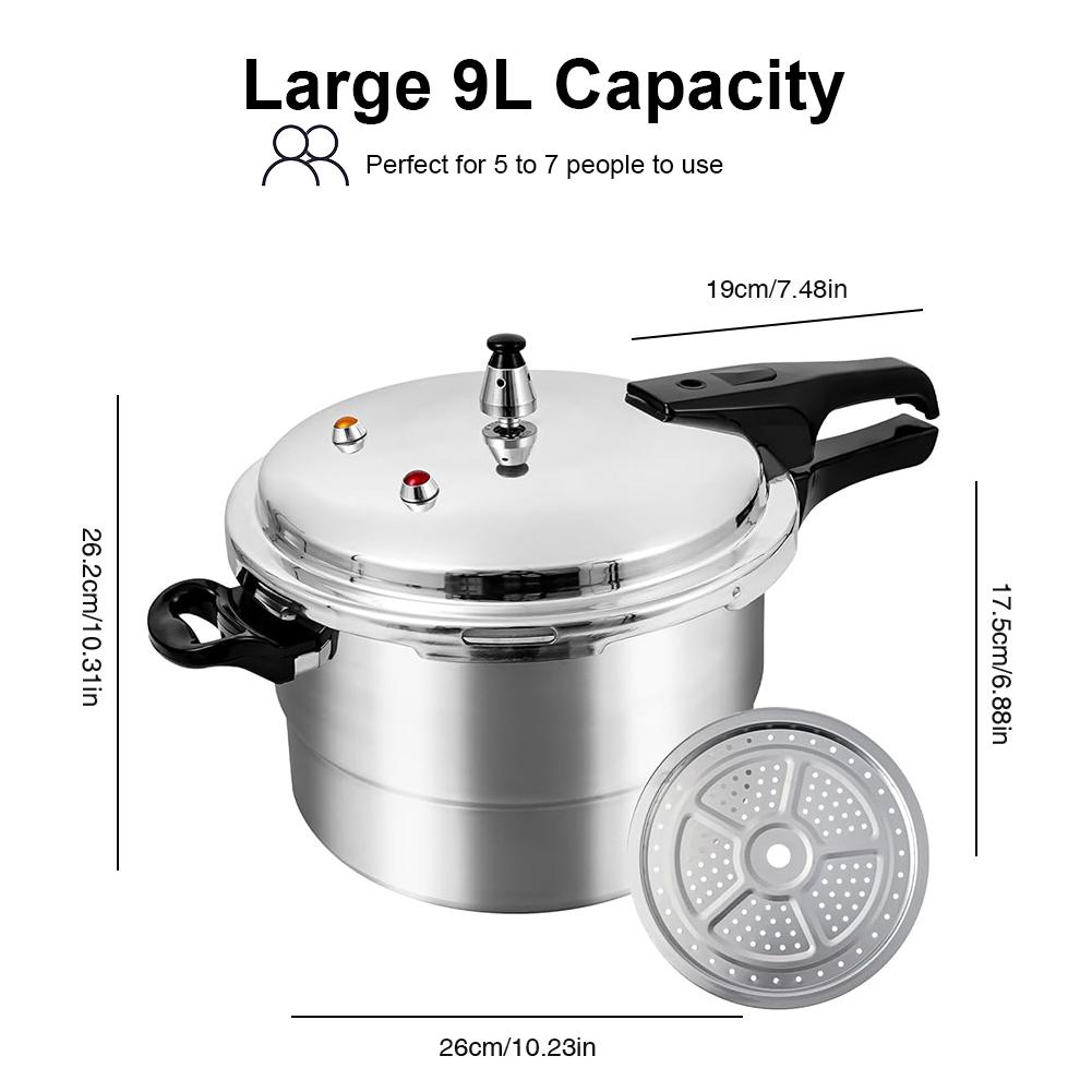 Pressure Cooker with Steaming Plate Small Pressure Cooker Household Stovetop Pressure Canner for Gas Stove Induction Cooker