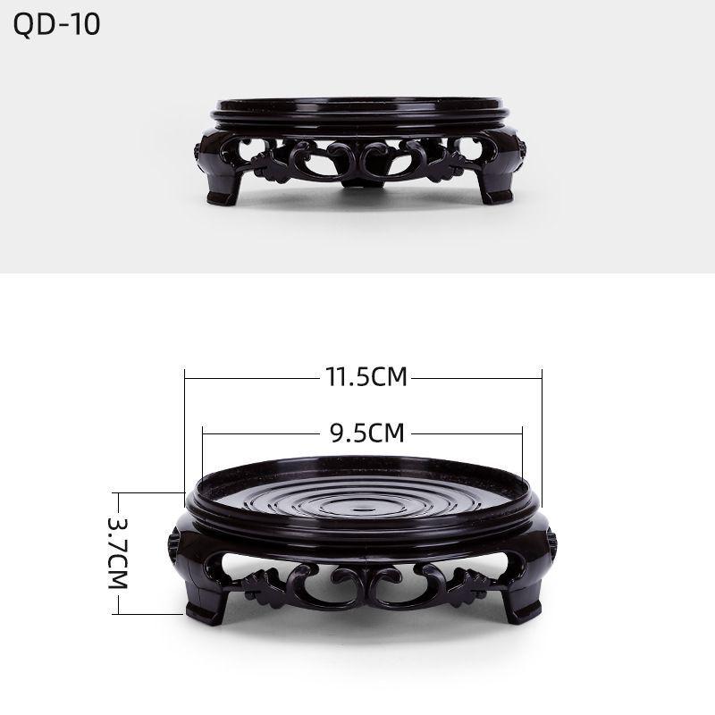 Verdicktes rundes Vasen-Tablett für Blumentöpfe & Aquarien mit einzigartigen Steinen