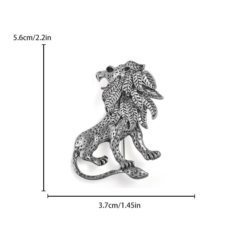 Vintage Gold Lion Brooch Fashion Simple Men'S Coat Suit Brooch Casual Fashion Brooch
