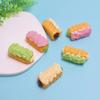 100PCS Cream Long Bread Series Miniature Flat Back Resin Cabochons for Hairpin Scrapbooking DIY Home Decor Craft Accessories