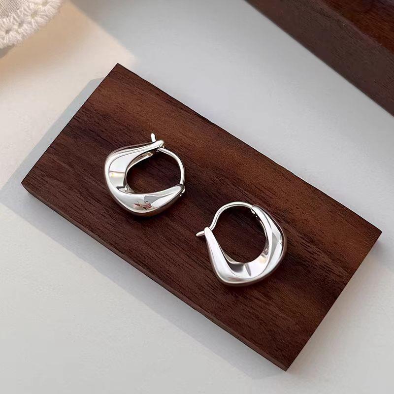 925 Sterling Silver Hoop Earrings: 2025 Modern Niche Design - Elegant & Luxurious for Women