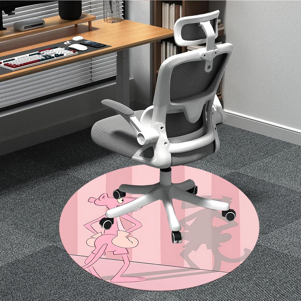 

1pc Pink Panther Shadow Office Round Area Rug, Under Office Chairs Bedroom Living Room Home Decor a1022317 80cm by 80cm