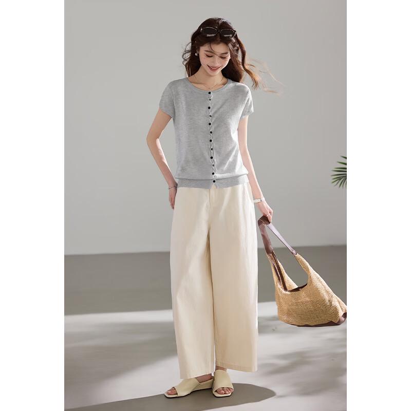 

VICTORIA&VERA Tencel Short Sleeve Knit Top L