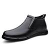 Cross-border Men's Winter Leather Shoes - Wool Lined, Warm, Casual Dad Shoes