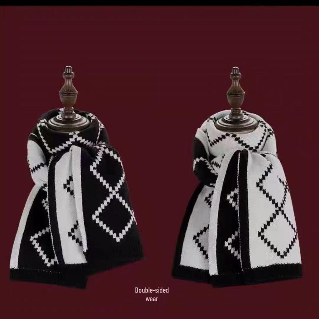 Korean Style Thickened Woolen Elk Scarf - Women's Versatile Winter Snood