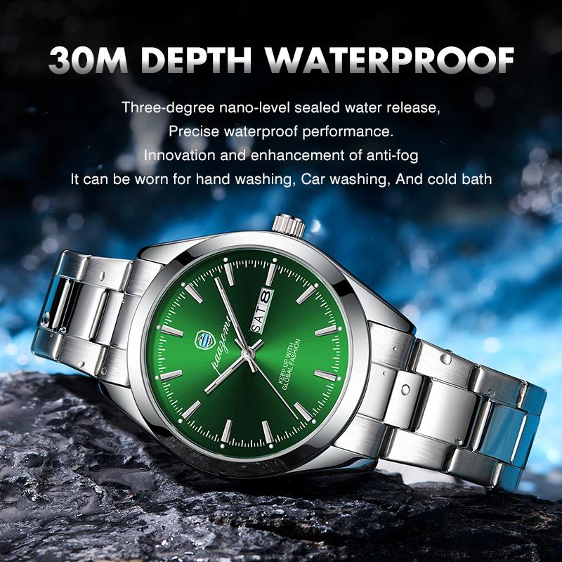 Paazomu Luxury Sport Quartz Man Wristwatch Waterproof Luminous Date Week Men Watches Stainless Steel Men'S Watch Male Reloj+Box