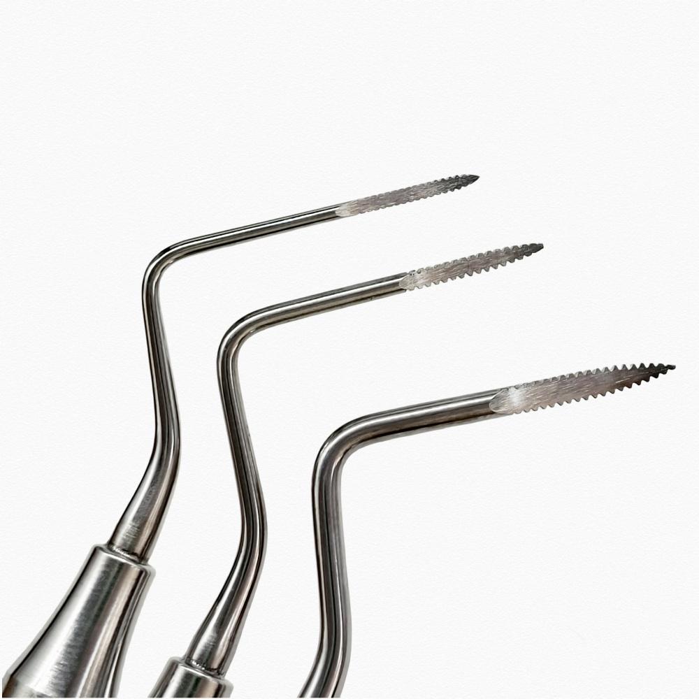 1 Pc or 2 Pcs or 3 Pcs Dental Root Tip Pick Tool Tooth Elevator with Saw Tooth Tip Dental Minimally Invasive Extraction Surgical Instrument Efficient
