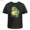 Pixelated Frog Cotton T Shirt Ta044267 Vintage Washed Streetwear Stretched Fashion Comfortable Top For Everyday Wear Soft