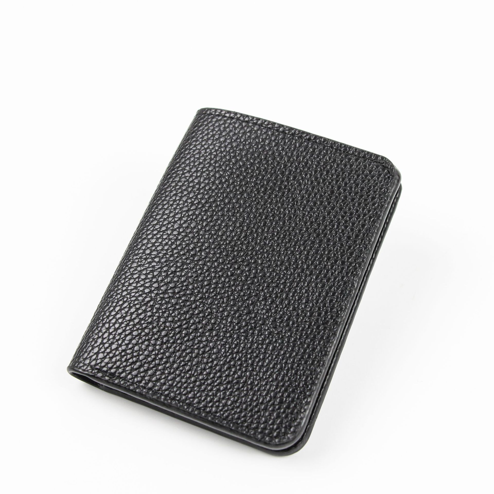 

Ultra thin Lychee Print Leather Wallet for Men Multi-function Credit Card Bag Business Card Bank Card Holder Mini Purse чёрный