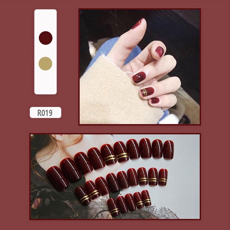 24 Pieces Boxed New Finished Nail Patch Fake Nail Wearable Nail Patch Waterproof