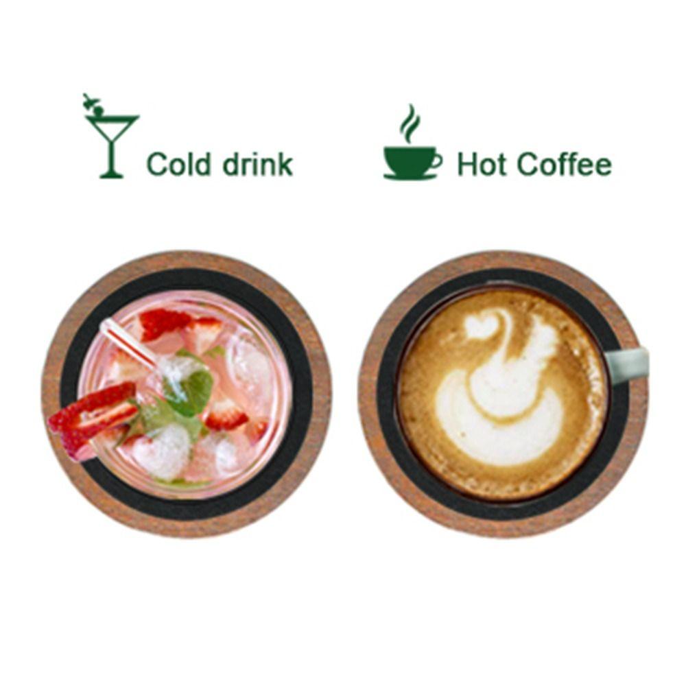 Vintage Wood Coasters Drink Absorbent Wooden Drink Placemats Felt Wooden Tea Mat  Cold Drink