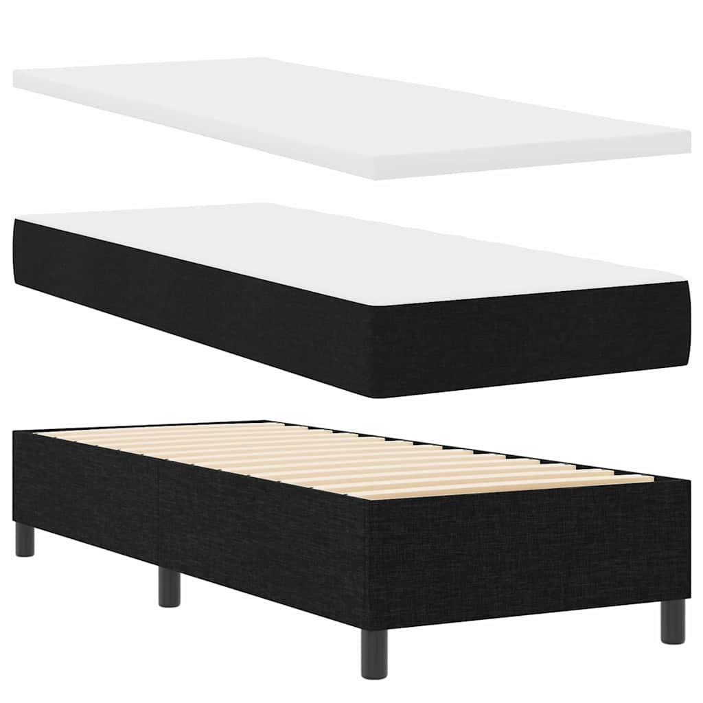 Box Spring Bed with Headboard Black 80 x 200 cm Fabric
