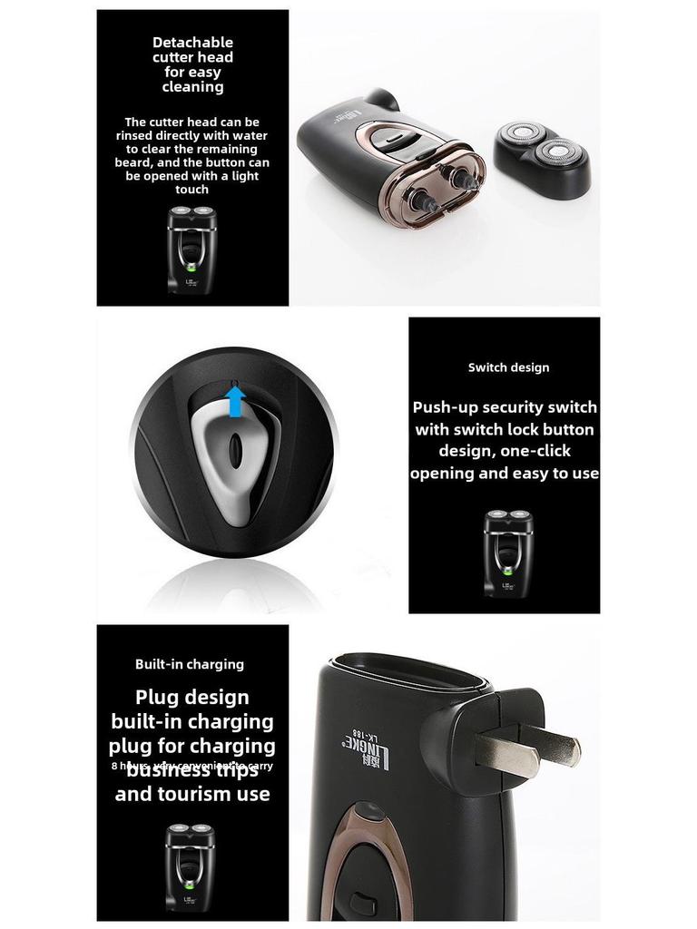 Lingke LK-188 Portable Rechargeable Men's Electric Beard Shaver