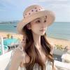 Summer Polka Dot Ribbon Straw Hat for Women Elegant Curled Brim Sunscreen Fisherman Cap Lady Girl Beach Travel Visor Panama Hats