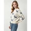Womens Winter Jacquard Cable Knit Sweater Loose Fit Round Neck Long Sleeve Soft Nylon Pullover