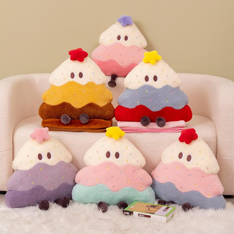 Girl Heart Soft Cake Tree Pillow Blanket Plush Toy Pine Tree Doll Girl Office Nap Blanket Rag Doll