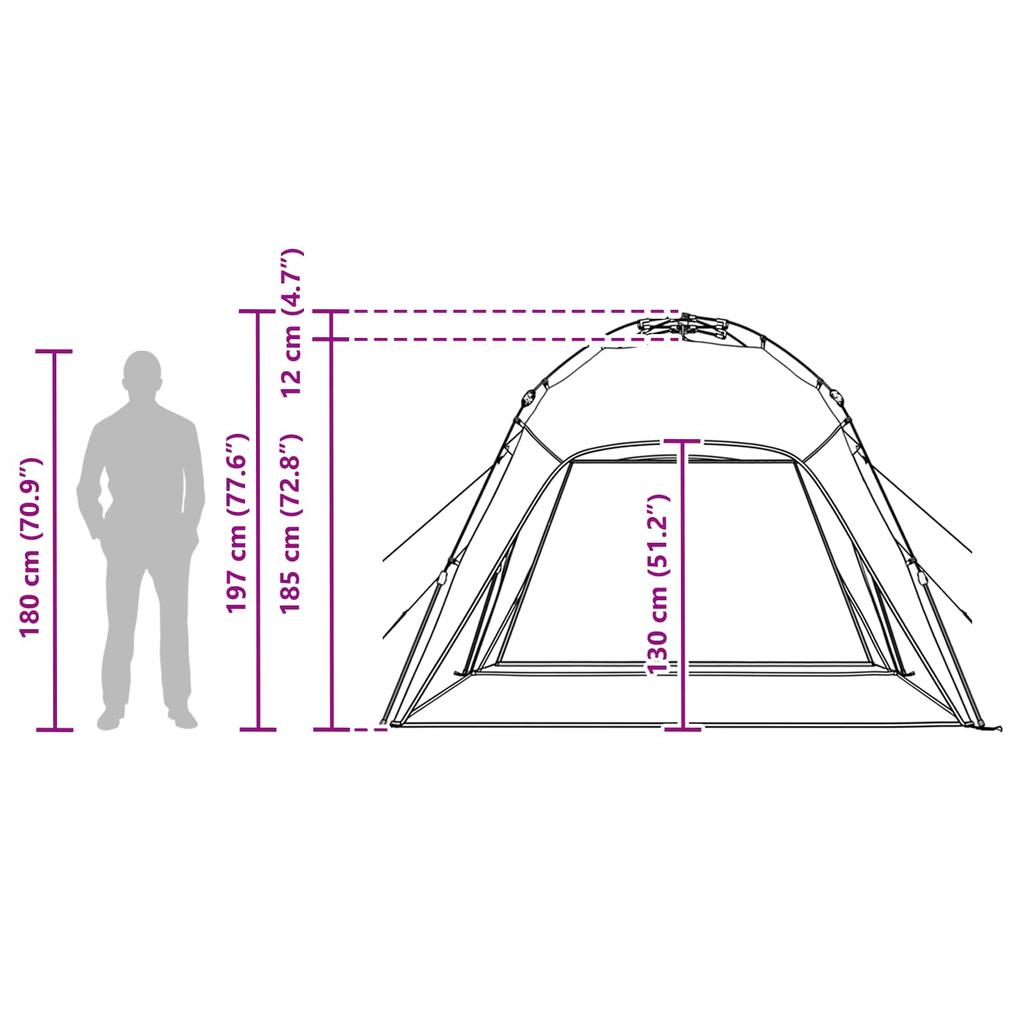 Instant Tent for 4 Persons with Quick Release Mechanism Sea Green