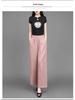 Women's 2025 Summer Cotton Linen Wide-Leg Pants - Simple, Casual, Thin, Loose, Elastic High Waist