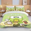 10 Sizes Sanrio Keroppi Printed Bedding Set Cartoon Anime Duvet Cover Comforter Pillowcase Boys Girls Children Adults King Gift
