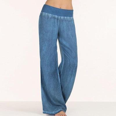 Damen Übergröße Weitbeinige Denim Freizeithose - Erhältlich in dünner Ausführung und langer Länge