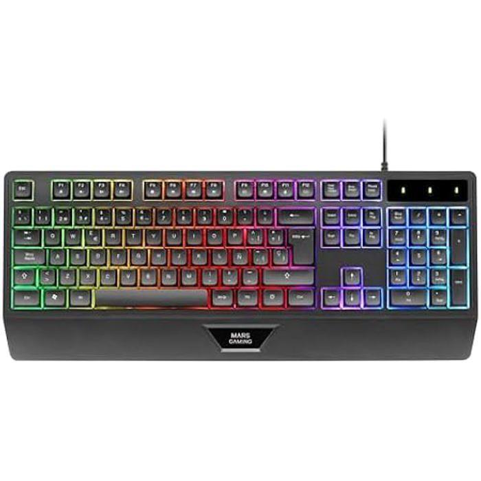 Clavier Gaming - MARSGAMING - MK124 - Ergonomique - Éclairage FRGB Rainbow - Antighosting Avancé