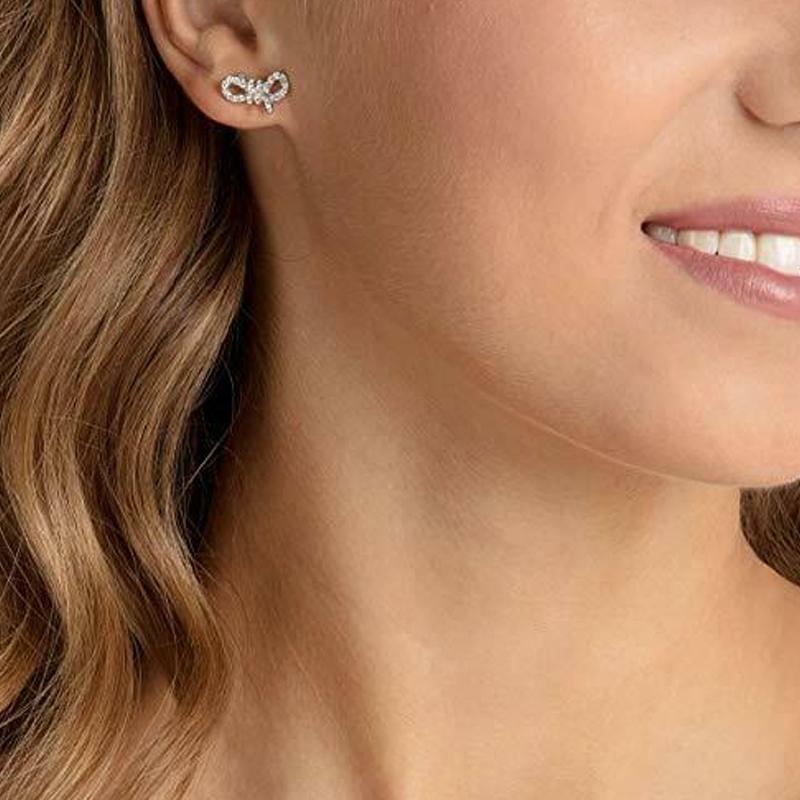 Swarovski Lifelong Bow Sweet Butterfly Knot Earrings Women Earrings Silver 5492257