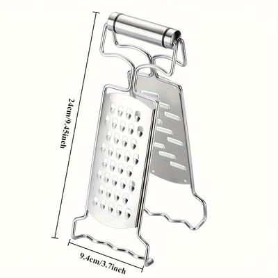 304 Stainless Steel Multifunctional Grater, Heat Resistant Tongs with Plate Clip and Bowl Holder, Vegetable Shredder