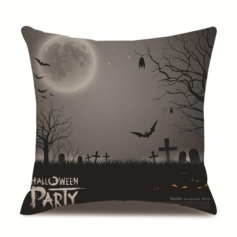 Halloween Linen Pillow Cover Printed Pillow Cover