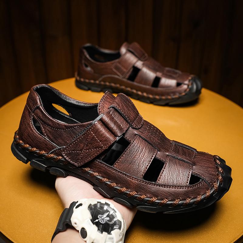 Men Genuine Leather Sandals Outdoor Sport Sandals Casual Shoes Summer