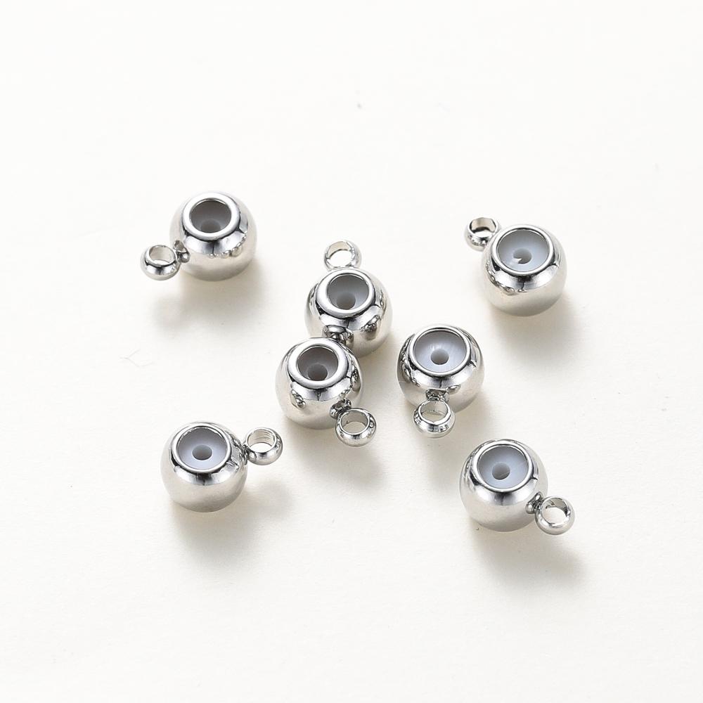 10pcs 14K 18K Real Gold Plated Stopper Adjusting Bead With Ring Sillicone Fixed Bead For DIY Jewelry Necklace Bracelet Making