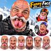 White Mustache Old Man Balaclava Face Mask Full Coverage Ski Mask Hood Winter Mask Cover  For Men