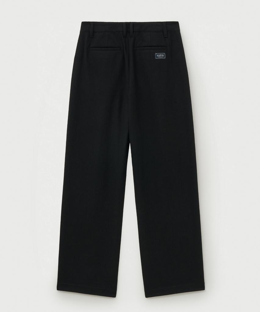 Seteo Wool Blend Wide Slacks Black