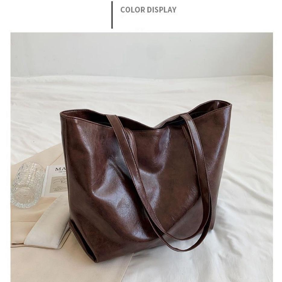 

Сумка-тоут Yogodlns, женская, новая, осенне-зимняя, высокого класса, нишевый дизайн, большая вместительная сумка через плечо, ретро-сумка для поездок на работу 45*30*30 коричневый