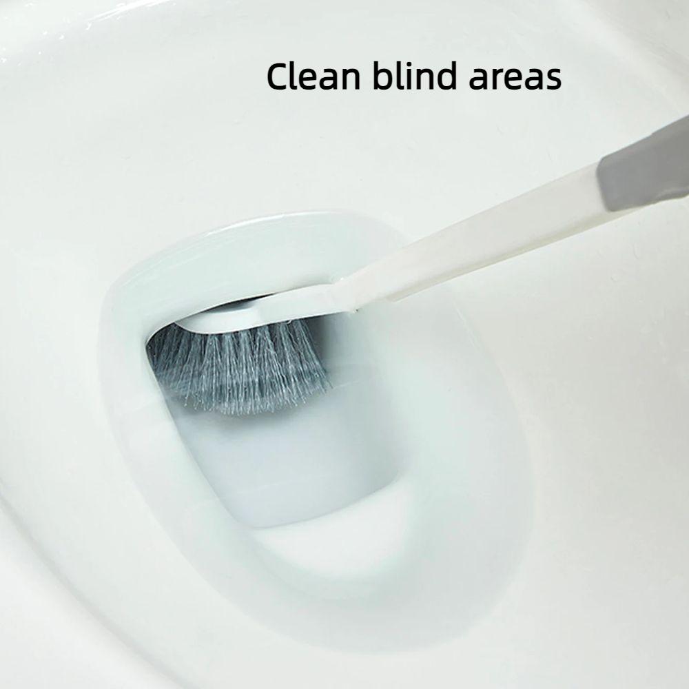 Long Handled Toilet Brush Double-Sided Elbow Bathroom Brush New Squat Brush Cleaning Tool