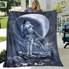 Art Fantasy Wolf Soft Plush Sofa Bed Throwing Cartoon Picnic Blankets Modern Flannel Blanket Gedruckt Bettdecke Geschenk Gift